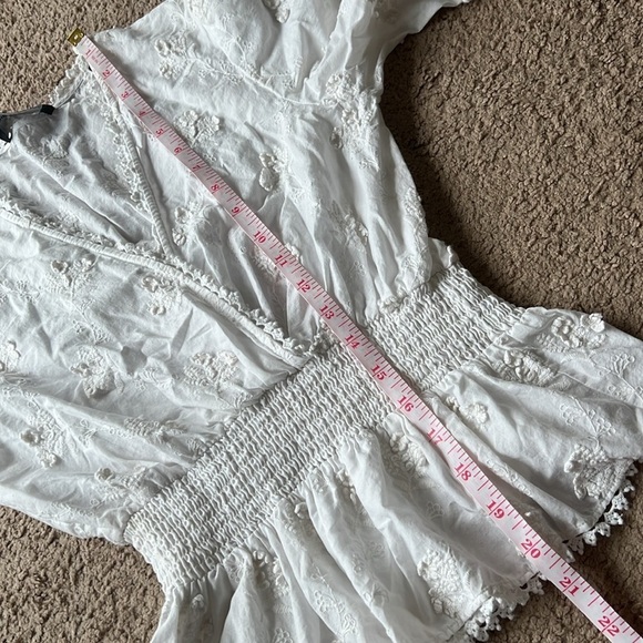 The Kooples Ecru Cotton Top with Smocks and Flowers - Picture 9 of 10